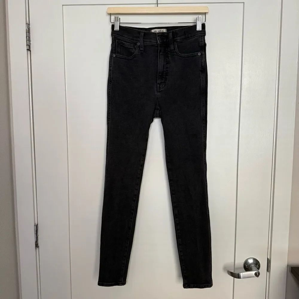 Madewell 10" High Rise Skinny Jeans Womens Sz 27 Black Straight Denim Stretch